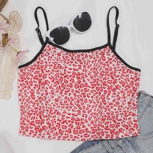 Leopard Print Crop Cami Top